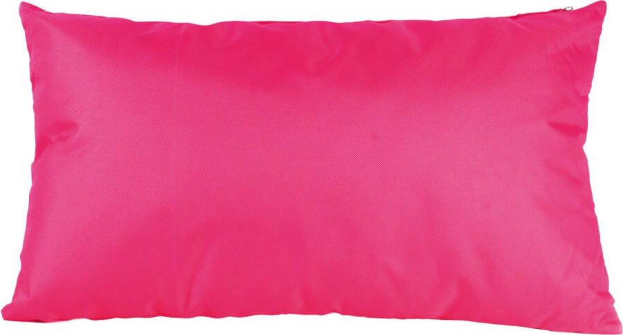 Anna's Collection 1x Bank sier kussens voor binnen en buiten in de kleur fuchsia roze 30 x 50 cm Tuin huis kussens