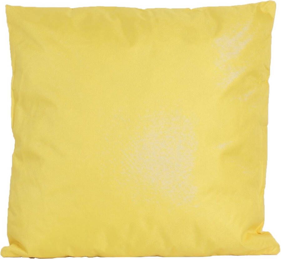 Anna's Collection 1x Bank sier kussens voor binnen en buiten in de kleur geel 45 x 45 cm Tuin huis kussens