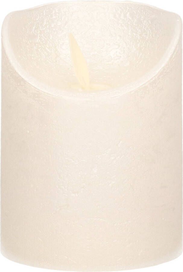 Anna's Collection 1x Creme parel LED kaarsen stompkaarsen 10 cm Luxe kaarsen op batterijen met bewegende vlam