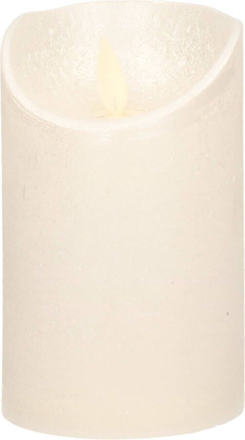 Anna's Collection 1x Creme parel LED kaarsen stompkaarsen 12 5 cm Luxe kaarsen op batterijen met bewegende vlam