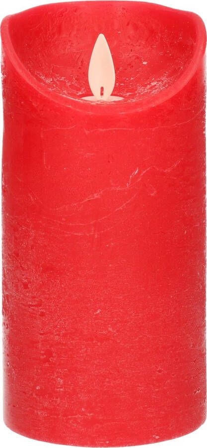 Anna's Collection 1x Rode LED kaarsen stompkaarsen 15 cm Luxe kaarsen op batterijen met bewegende vlam