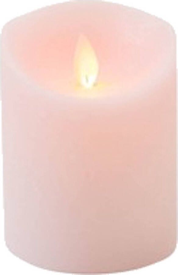 Anna's Collection 1x Roze LED kaars stompkaars 10 cm Luxe kaarsen op batterijen met bewegende vlam