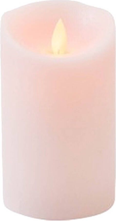 Anna's Collection 1x Roze LED kaars stompkaars 12 5 cm Luxe kaarsen op batterijen met bewegende vlam