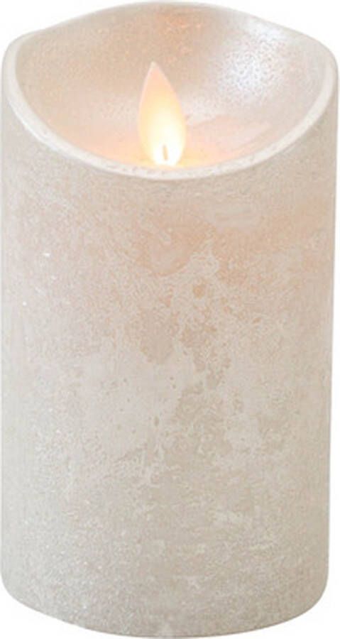 Anna's Collection 1x Zilveren LED kaarsen stompkaarsen 12 5 cm Luxe kaarsen op batterijen met bewegende vlam