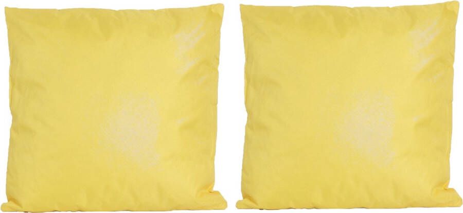 Anna's Collection 2x Bank sier kussens voor binnen en buiten in de kleur geel 45 x 45 cm Tuin huis kussens