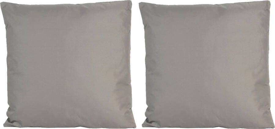 Anna's Collection 2x Grote bank sier kussens voor binnen en buiten in de kleur grijs 60 x 60 cm Tuin huis kussens