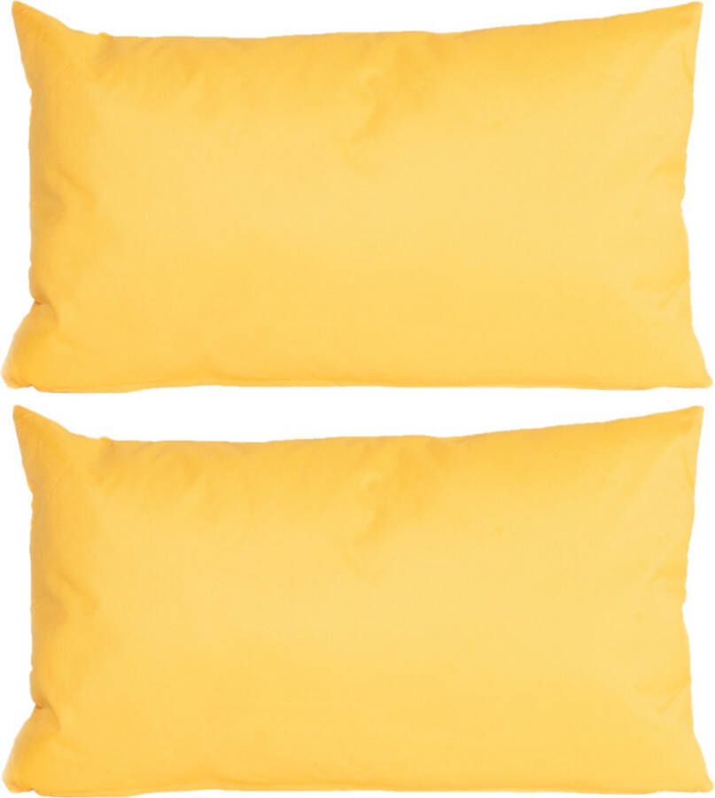 Anna's Collection 2x stuks bank Sier kussens voor binnen en buiten in de kleur geel 30 x 50 cm Tuin huis kussens