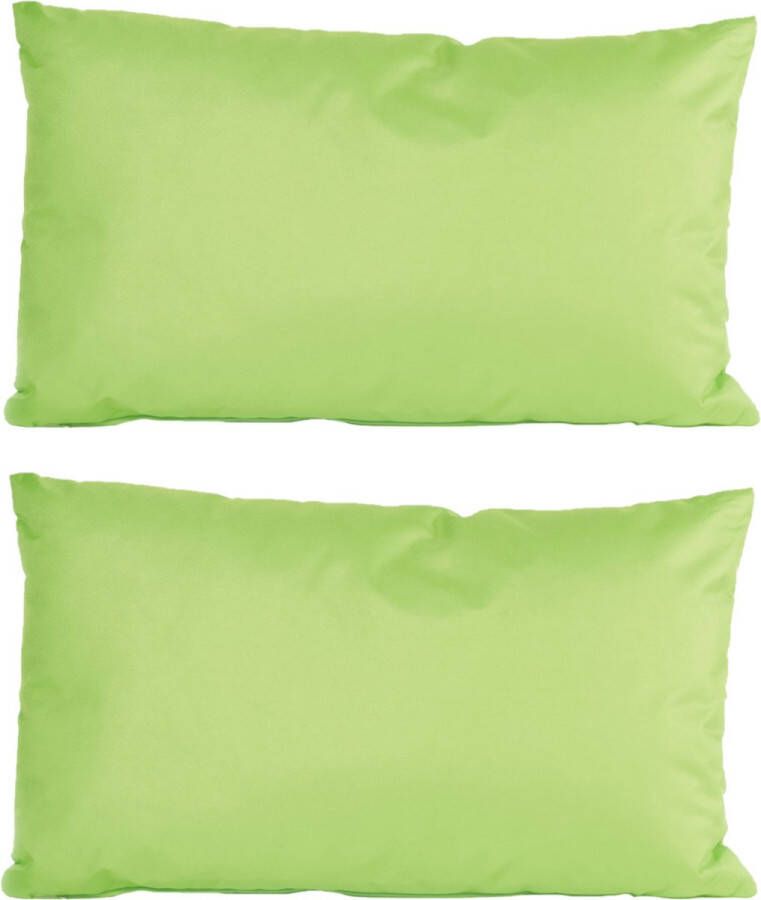 Anna's Collection 2x stuks bank Sier kussens voor binnen en buiten in de kleur groen 30 x 50 cm Tuin huis kussens