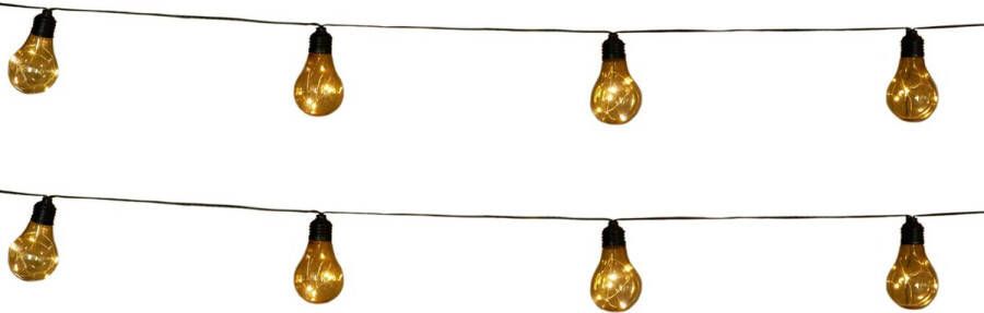Anna's Collection 2x stuks solar buiten feestverlichting lichtsnoeren met 10 lampjes bollampjes 450 cm tuinverlichting LED sfeerverlichting