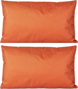 Anna's Collection 4x Bank sier kussens voor binnen en buiten in de kleur oranje 30 x 50 cm Tuin huis kussens