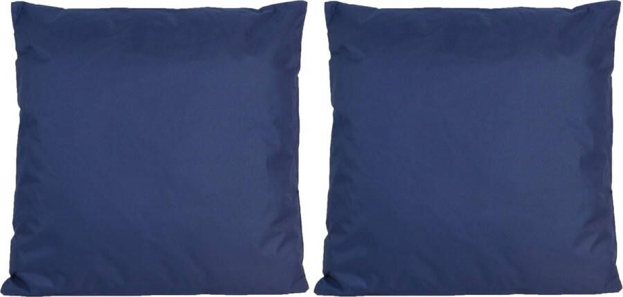 Anna's Collection 6x Bank sier kussens voor binnen en buiten in de kleur donkerblauw 45 x 45 cm Tuin huis kussens
