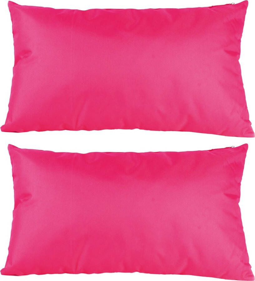 Anna's Collection 6x Bank sier kussens voor binnen en buiten in de kleur fuchsia roze 30 x 50 cm Tuin huis kussens