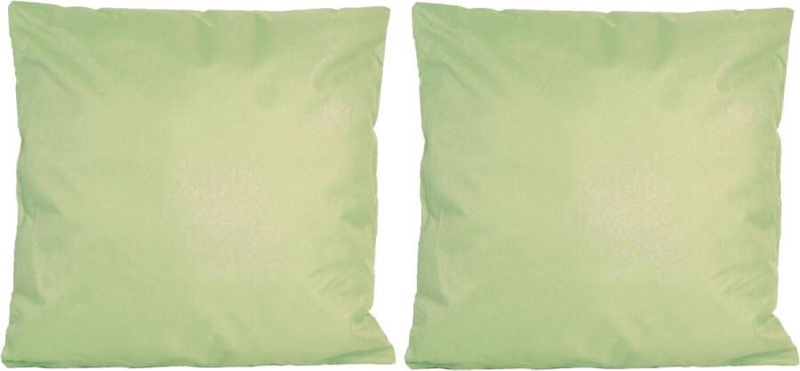 Anna's Collection 6x Bank sier kussens voor binnen en buiten in de kleur mint groen 45 x 45 cm Tuin huis kussens