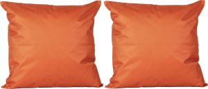 Anna's Collection 6x Bank sier kussens voor binnen en buiten in de kleur oranje 45 x 45 cm Tuin huis kussens