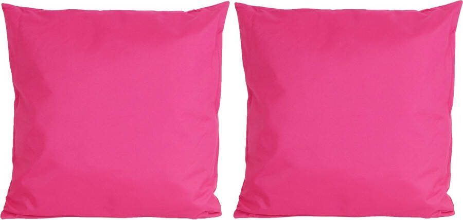 Anna's Collection 8x Bank sier kussens voor binnen en buiten in de kleur fuchsia roze 45 x 45 cm Tuin huis kussens