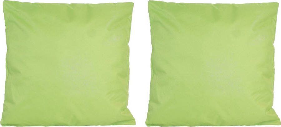 Anna's Collection 8x Bank sier kussens voor binnen en buiten in de kleur groen 45 x 45 cm Tuin huis kussens
