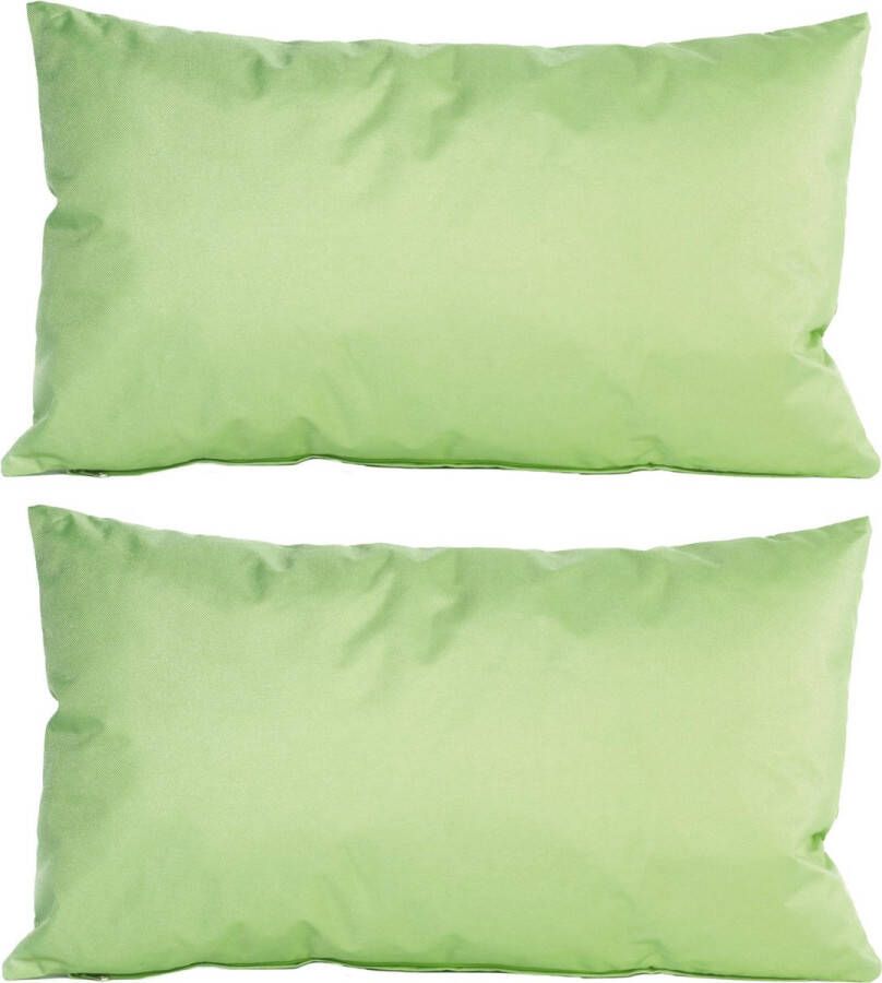 Anna's Collection 8x Bank sier kussens voor binnen en buiten in de kleur mintgroen 30 x 50 cm Tuin huis kussens