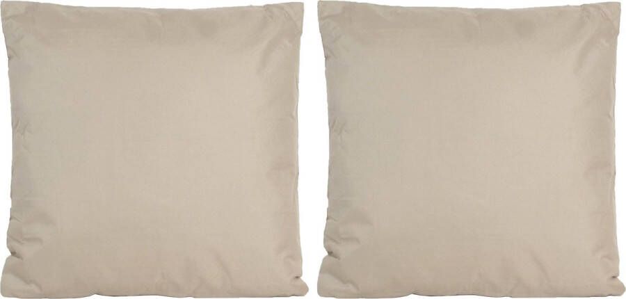 Anna's Collection 8x Bank sier kussens voor binnen en buiten in de kleur taupe beige 45 x 45 cm Tuin huis kussens