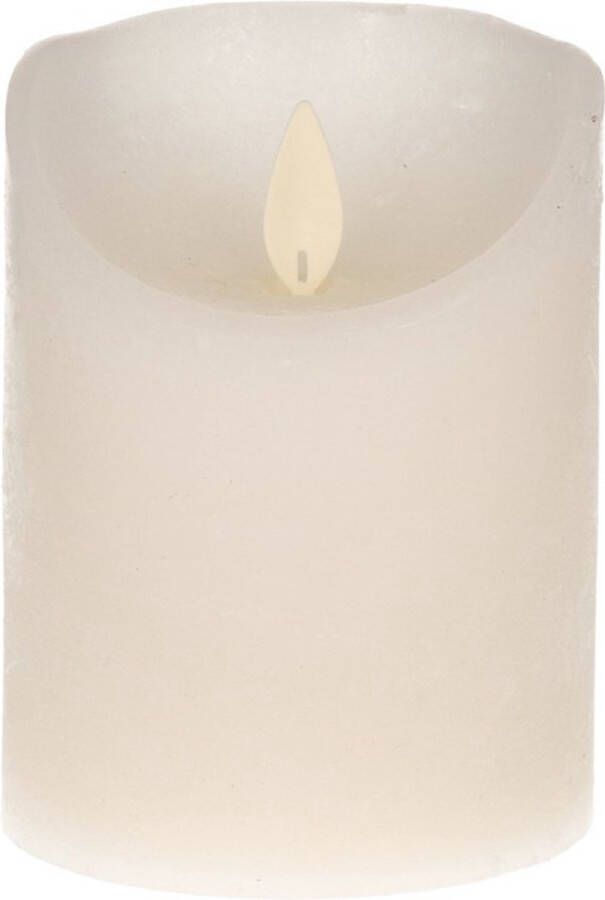 Anna's Collection 1x Witte LED kaars stompkaars 10 cm Luxe kaarsen op batterijen met bewegende vlam