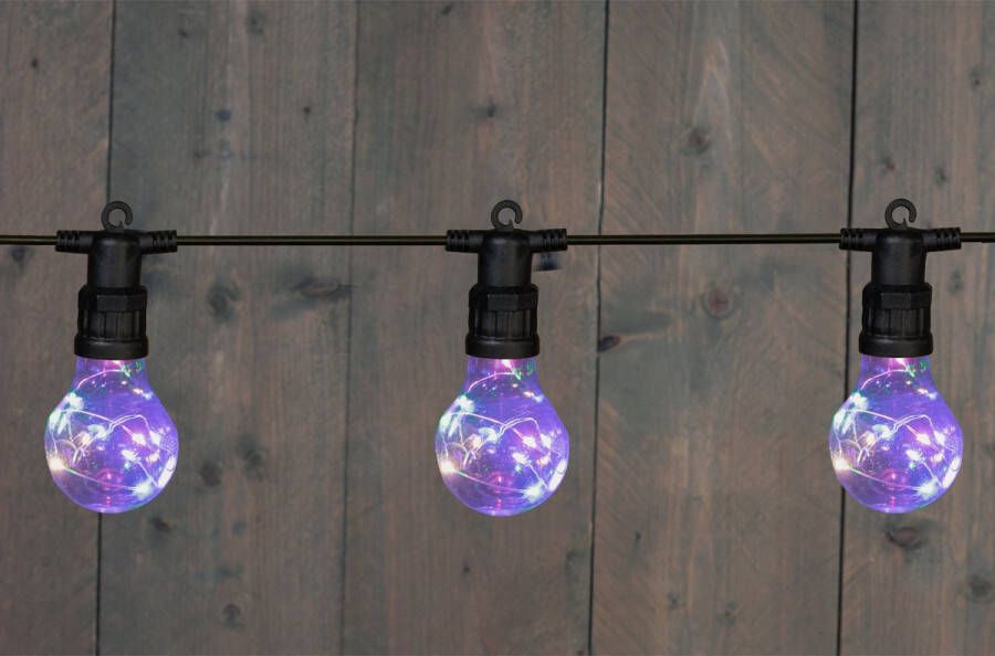 Anna's Collection Buiten feestverlichting lichtsnoeren met gekleurde lampjes bollampjes 10m tuinverlichting LED sfeerverlichting
