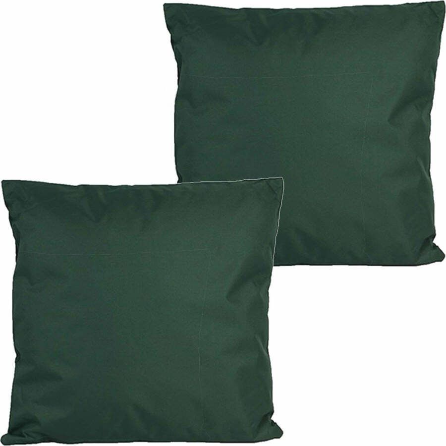 Anna's Collection buitenkussens 2x donkergroen 60 x 60 cm binnen buiten
