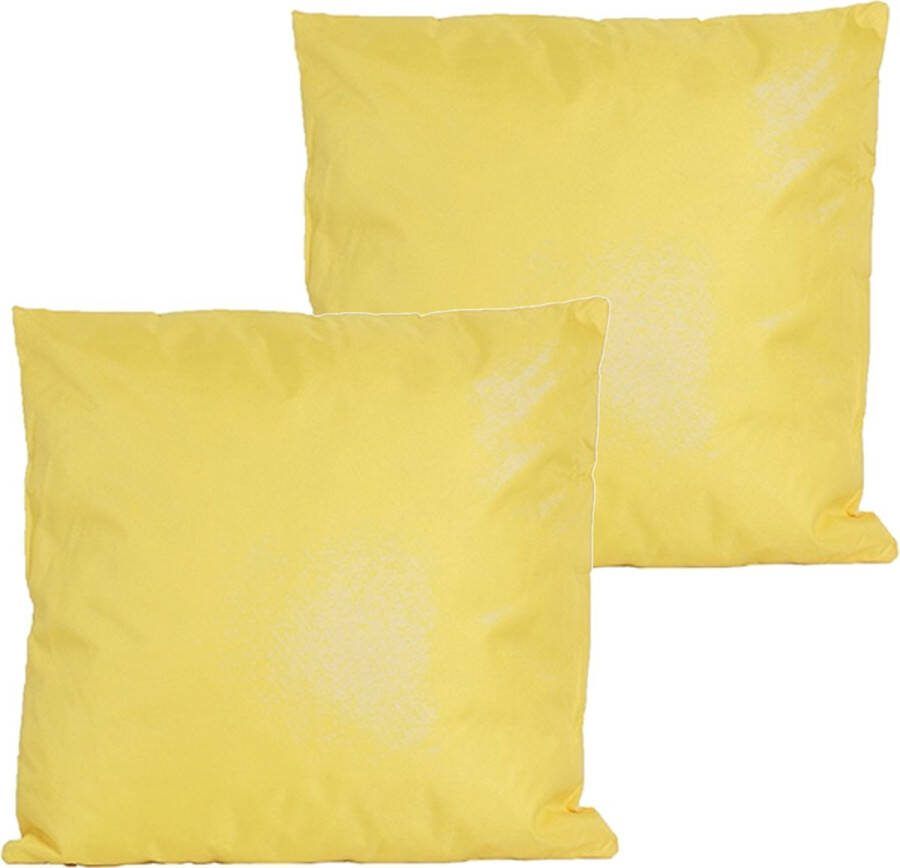 Anna's Collection buitenkussens 2x geel 60 x 60 cm binnen buiten