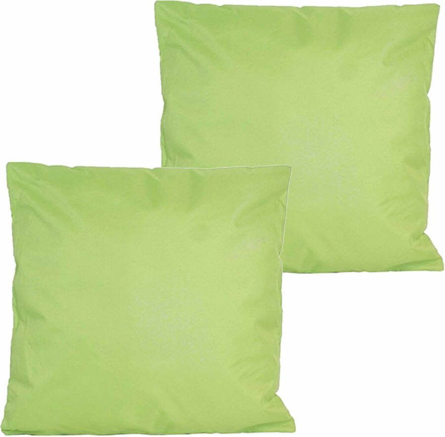 Anna's Collection buitenkussens 2x groen 60 x 60 cm binnen buiten