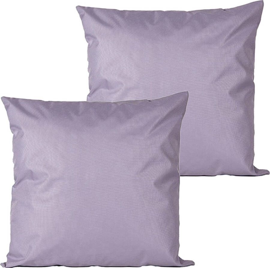 Anna's Collection buitenkussens 2x lila paars 60 x 60 cm binnen buiten