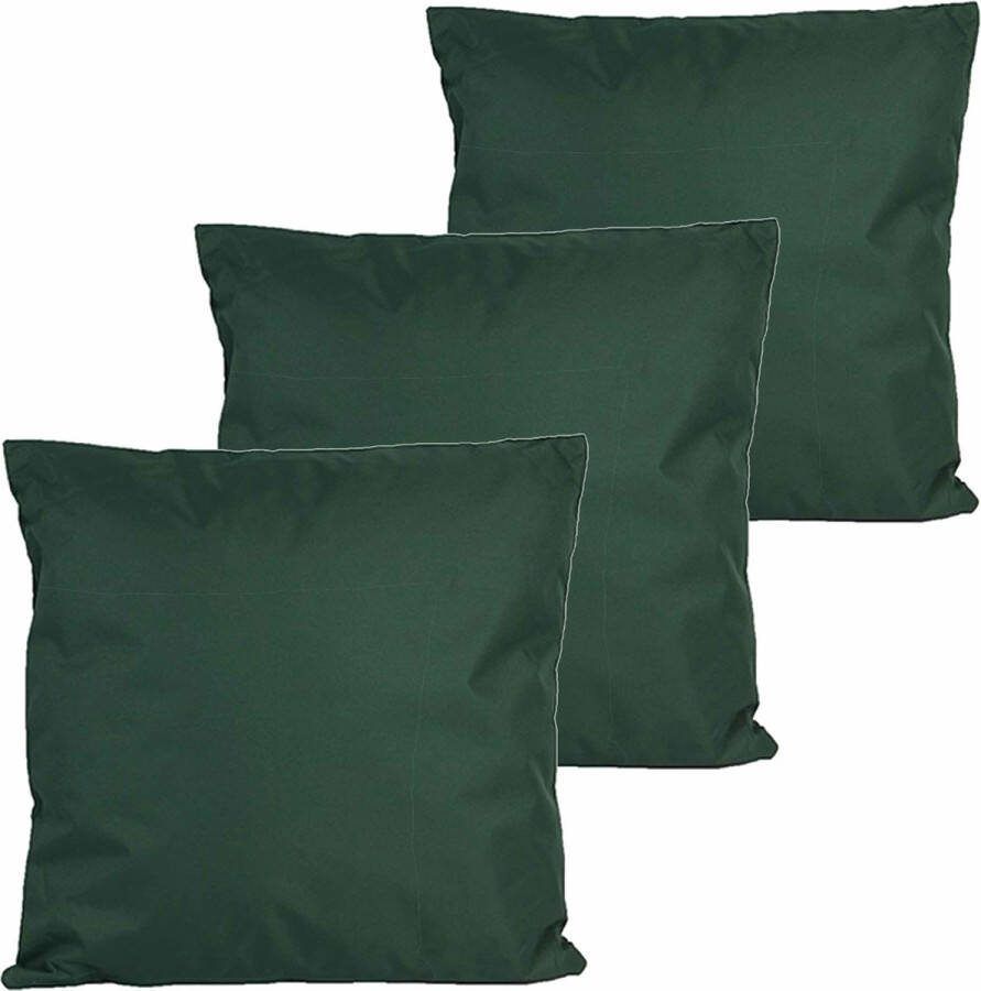 Anna's Collection buitenkussens 3x donkergroen 60 x 60 cm binnen buiten