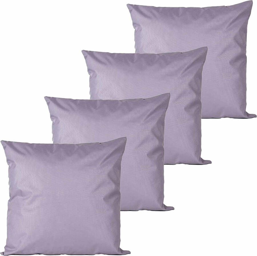 Anna's Collection buitenkussens 4x lila paars 45 x 45 cm binnen buiten