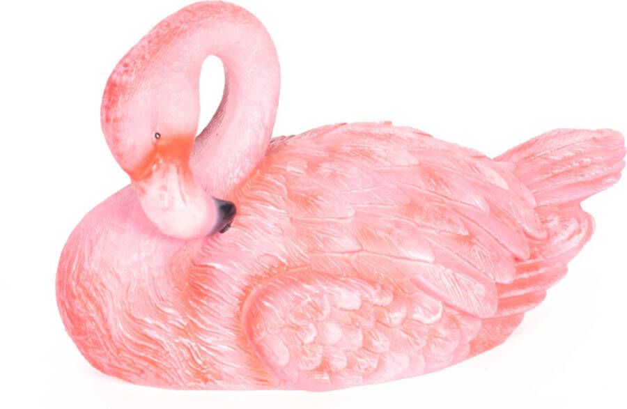 Anna's Collection Dierenbeeld drijvende flamingo vogel 21 cm tuinbeeld Tuindecoraties Dierenbeelden