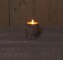 Anna's Collection 1x Bruine berkenhout kleur LED kaarsen stompkaarsen 10 cm Luxe kaarsen op batterijen met bewegende vlam - Thumbnail 2