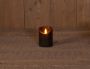 Anna's Collection 1x Zwarte LED kaarsen stompkaarsen 10 cm Luxe kaarsen op batterijen met bewegende vlam - Thumbnail 2