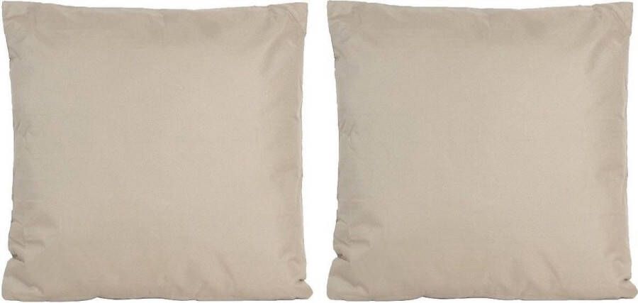 Anna's Collection Set van 4x stuks bank Sier kussens voor binnen en buiten in de kleur taupe beige 45 x 45 cm Tuin huis kussens