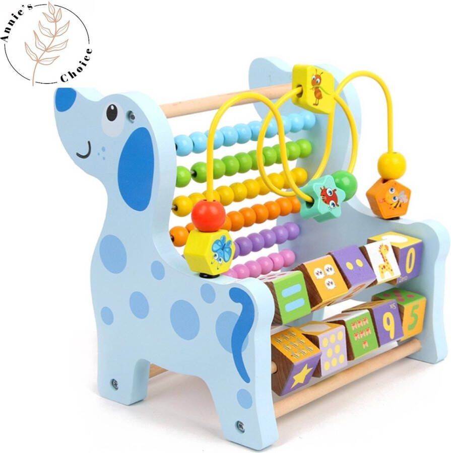 Annie's choice Annie´s Choice Gogo de Hond 3 in 1 Houten Telraam Activiteiten Kubus Duurzaam Multifunctioneel Montessori Speelgoed