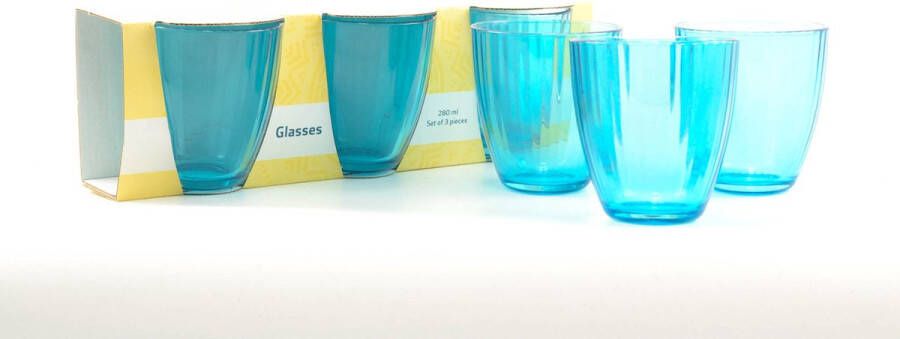 Anno 1588 Waterglazen Blauw glas Waterglas 280 ml Set van 12