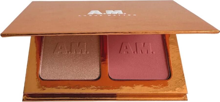 Anouk Matton Cosmetics -Citrine Glow Blush & Highlighter Bronze Gold