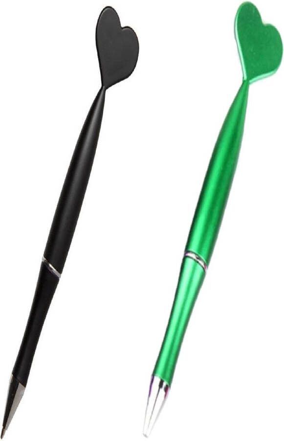 Anouk Michaela Pen met Hartje | Lightfight Balpen 14 cm | 2 Hartjespennen