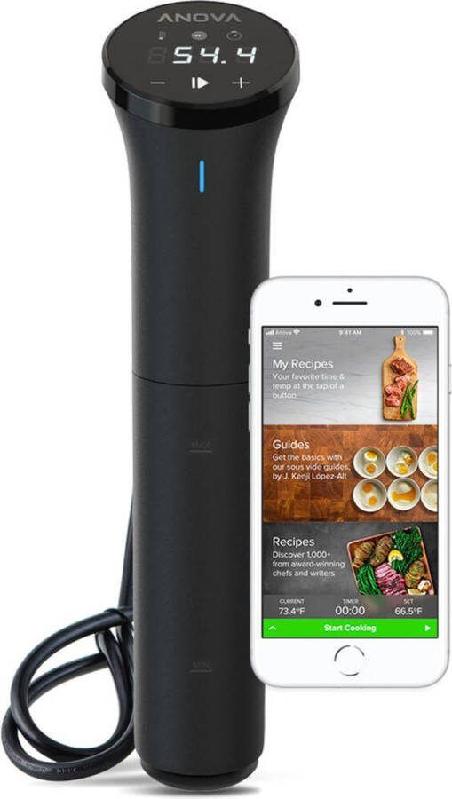 Anova Nano 3.0 WiFi Sous Vide Precisiekoker (850W) – Nauwkeurige Temp. Controle tot 0 1ºC LCD Touch met de app 30L Capaciteit Verwarmt tot 92ºC
