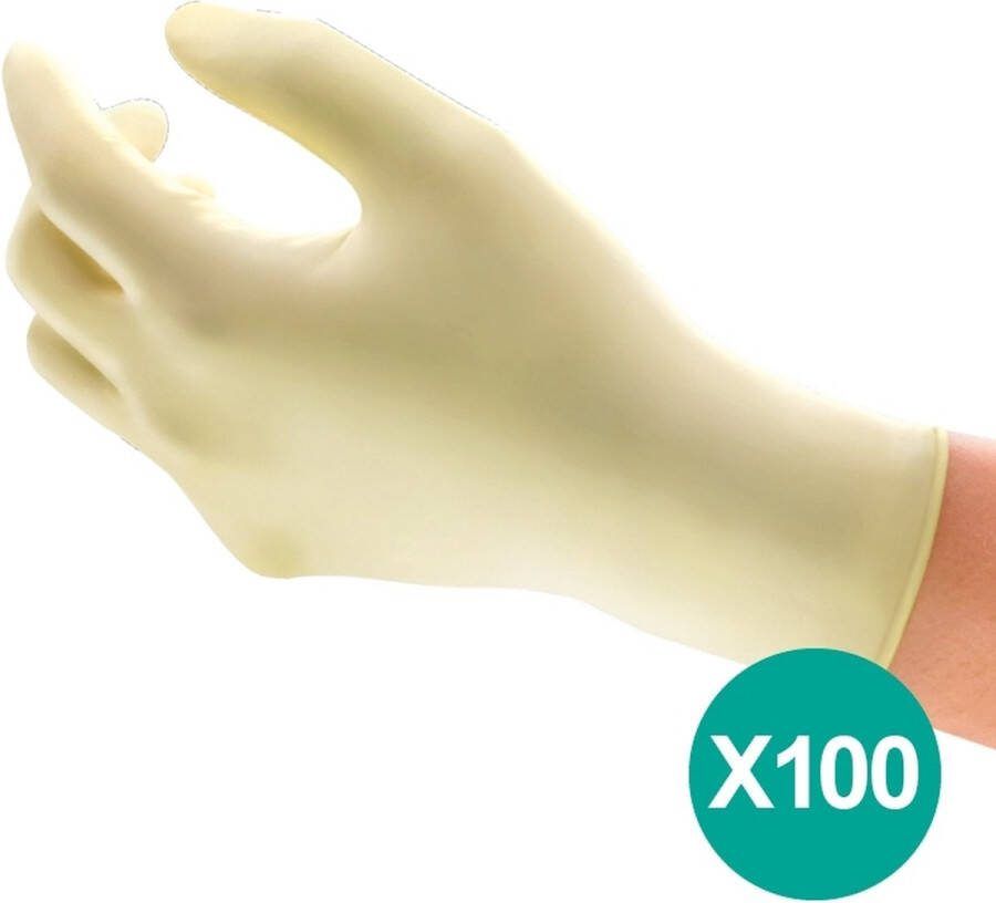 Ansell MICROFLEX 63-864 Latex Wegwerp Handschoenen Poedervrij XS Wit 100 stuks