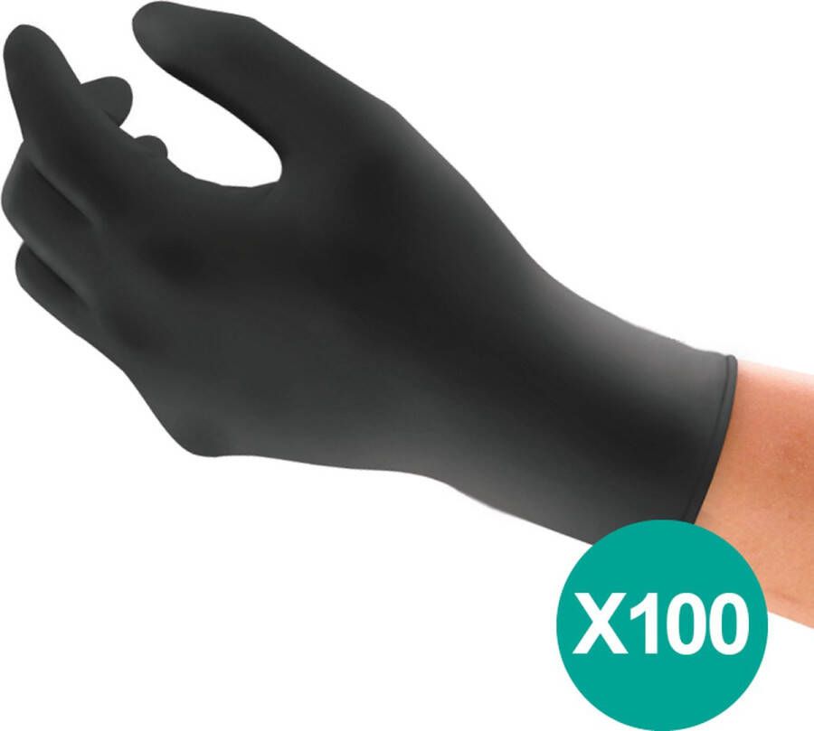 Ansell MICROFLEX 93-732 Nitril Wegwerp Handschoenen Latexvrij Poedervrij XL Zwart 100 stuks (0.7-0.11mm)