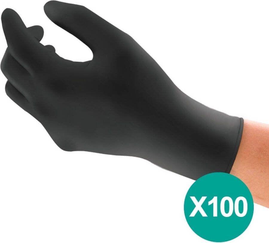 Ansell MICROFLEX 93-852 Nitril Wegwerp Handschoenen Latexvrij Poedervrij XS Zwart 100 stuks (0.12-0.15mm)