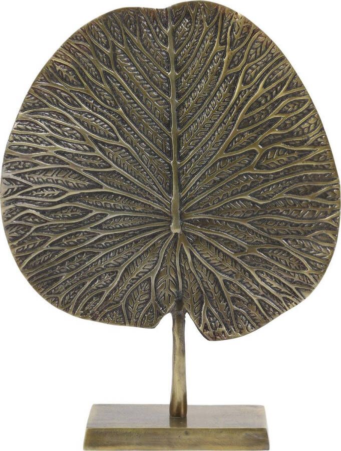 Antiek Brons Ornament op voet Leaf 34x9x43 cm