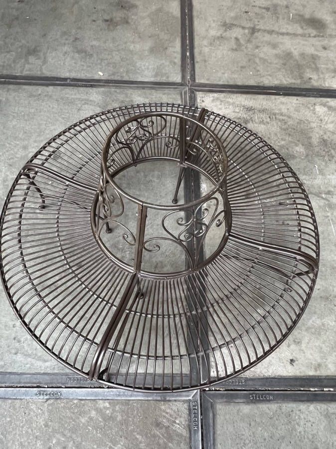 Antiekhandel het witte paard Metalen Boombank Rond BRUIN diameter 150 5 hoogte 78 cm
