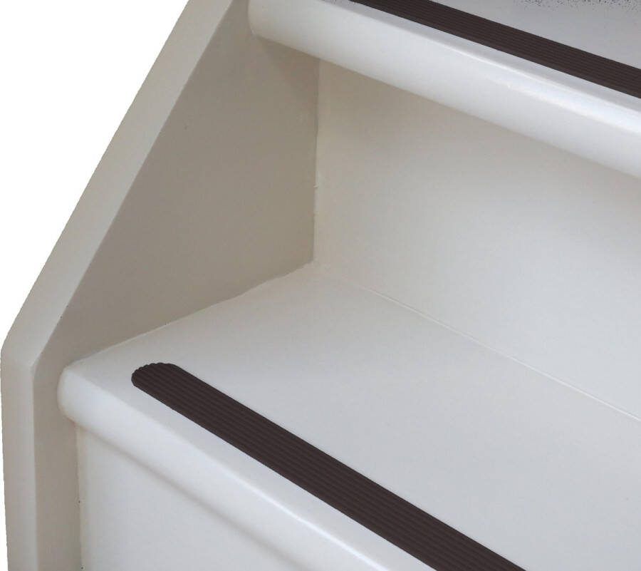 Antisliprubbertape.com Antislip strip Trap stroken set Ronde uiteinden chocolade bruin 10 meter lang 28mm breed
