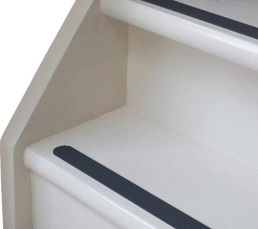 Antisliprubbertape.com Antislip strip Trap stroken voor ronde hoekjes antraciet 10 meter lang 28mm breed