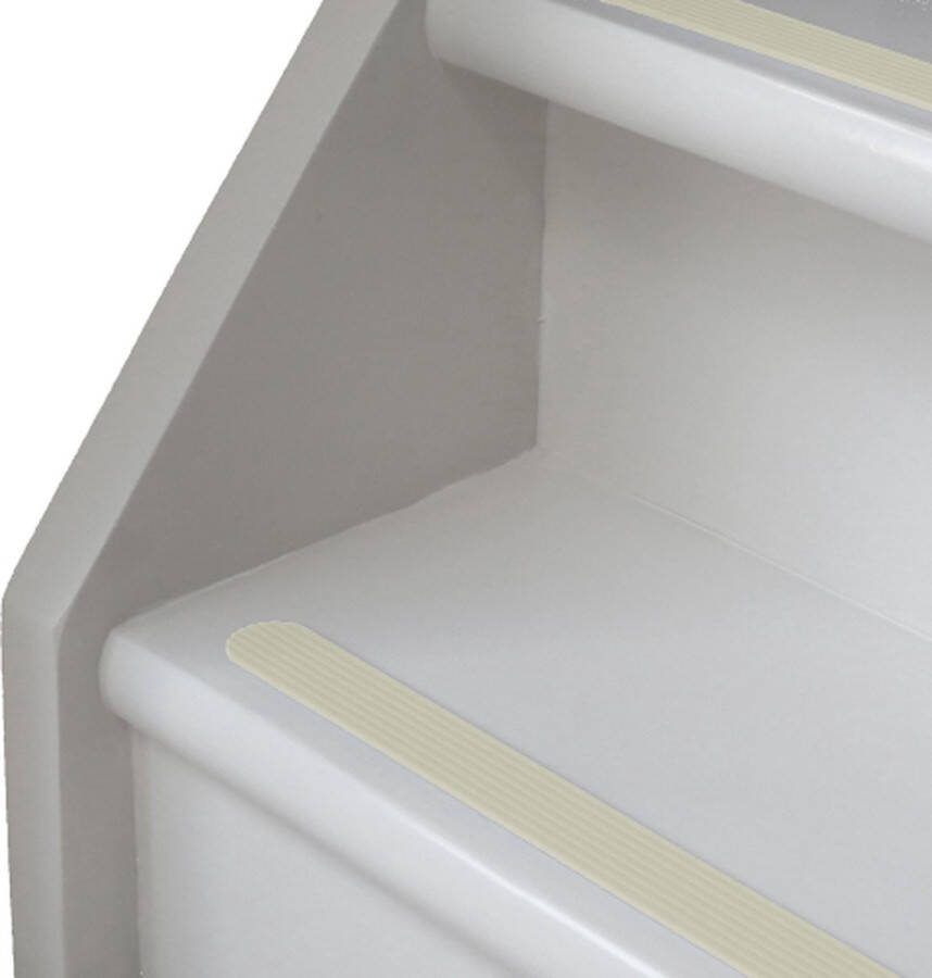 Antisliprubbertape.com Antisliprubbertape Trap antislip voor ronde randen creme 10 meter 28mm