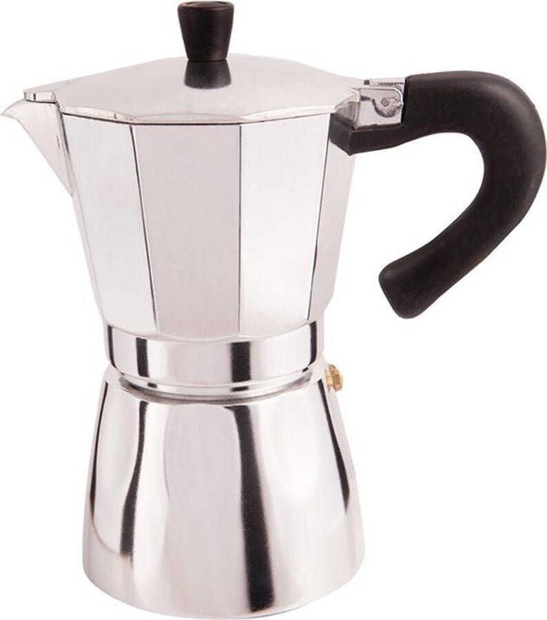 Merkloos Sans marque Biggcoffee Hes-3-Espressomachine Moka-pot 3-zits 120 ml grijs en zwart eenvoudig compact ontwerp gemakkelijk te gebruiken