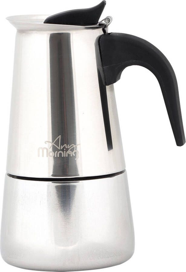 Any Morning Coffee Percolator Espresso Maker for Induction Hob Coffee Maker Coffee Maker Moka Pot Coffee Maker 6 Cups of Coffee Stainless Steel 300 ml
