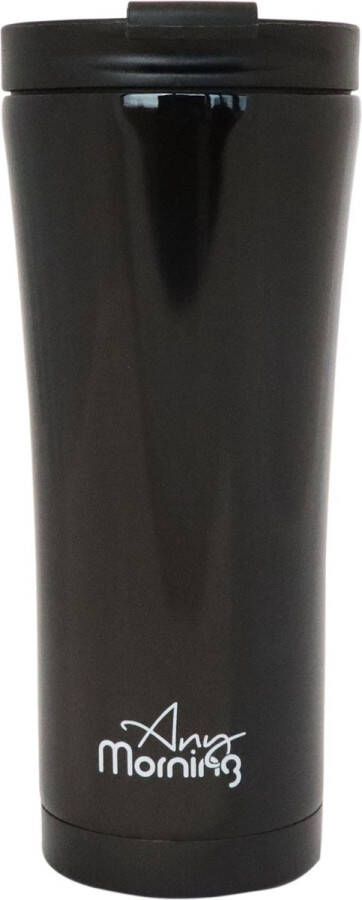 Any Morning Travel Mug Stainless Steel Coffee Tumbler lekvrije reiskoffiekop mok voor warme en koude dranken zwart 450 ml